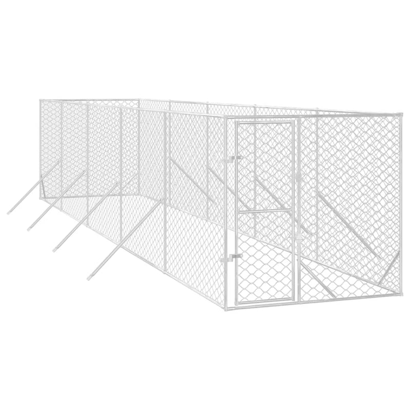 Load image into Gallery viewer, VidaXL Hondenkennel voor buiten 2x10x2 m gegalvaniseerd staal zilver
