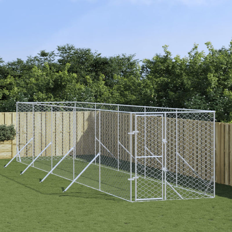 Load image into Gallery viewer, VidaXL Hondenkennel voor buiten 2x10x2 m gegalvaniseerd staal zilver
