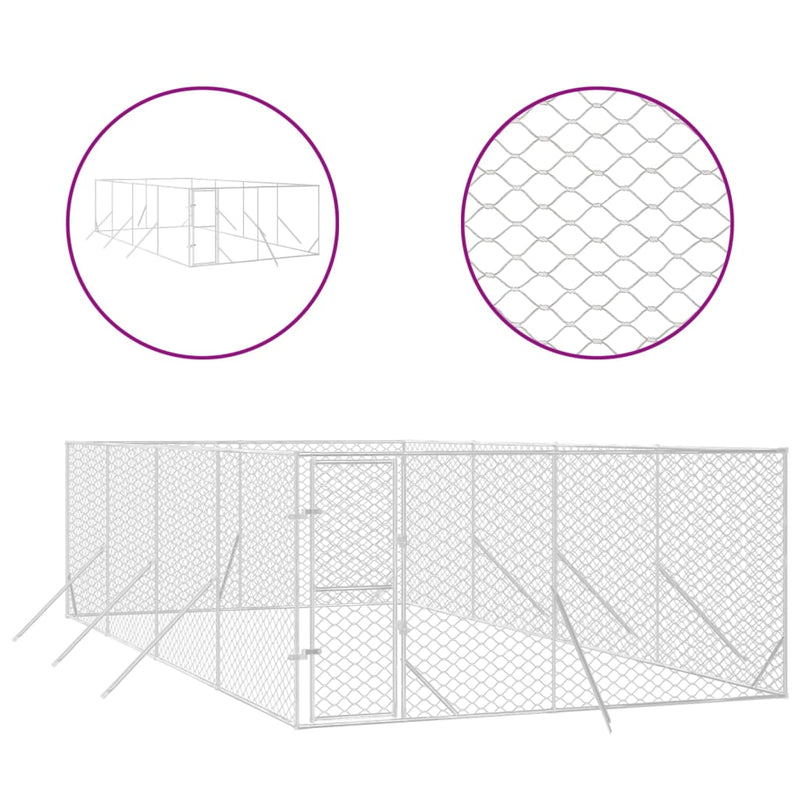 Load image into Gallery viewer, VidaXL Hondenkennel voor buiten 4x8x2 m gegalvaniseerd staal zilver

