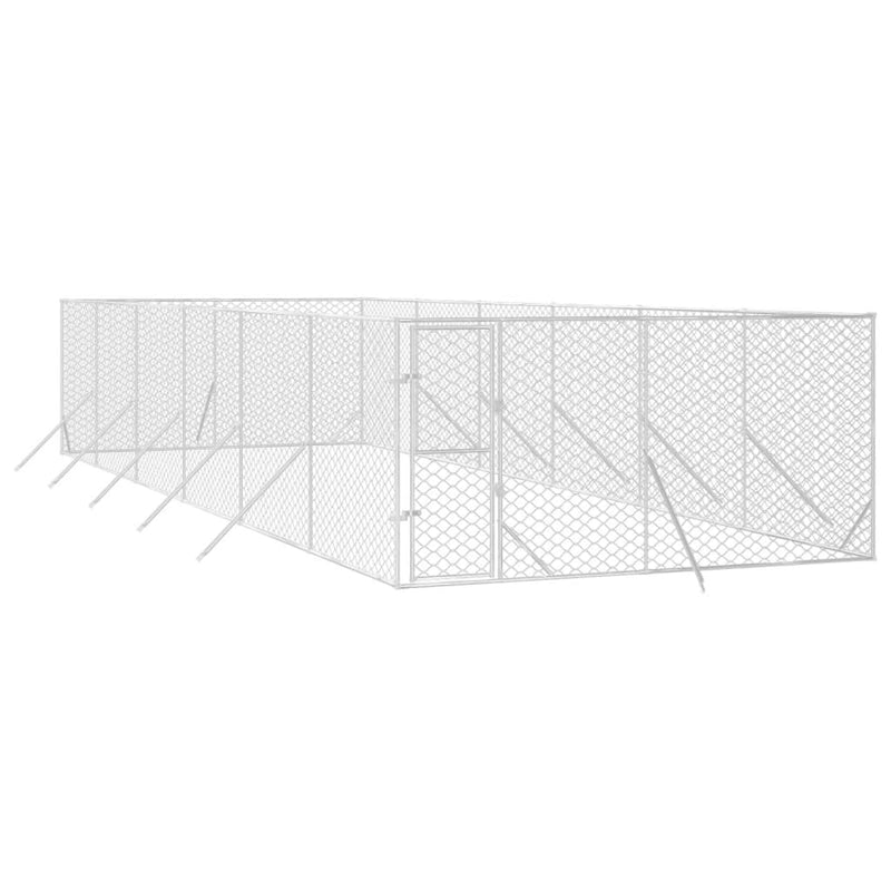 Load image into Gallery viewer, VidaXL Hondenkennel voor buiten 4x12x2 m gegalvaniseerd staal zilver
