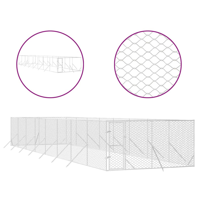Load image into Gallery viewer, VidaXL Hondenkennel voor buiten 4x16x2 m gegalvaniseerd staal zilver
