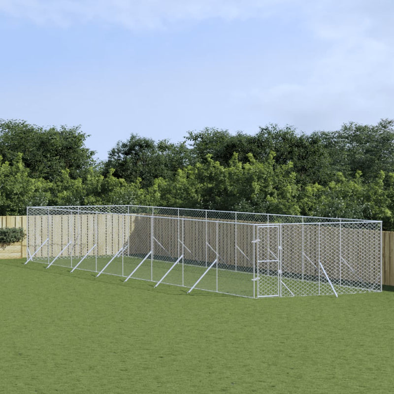 Load image into Gallery viewer, VidaXL Hondenkennel voor buiten 4x16x2 m gegalvaniseerd staal zilver
