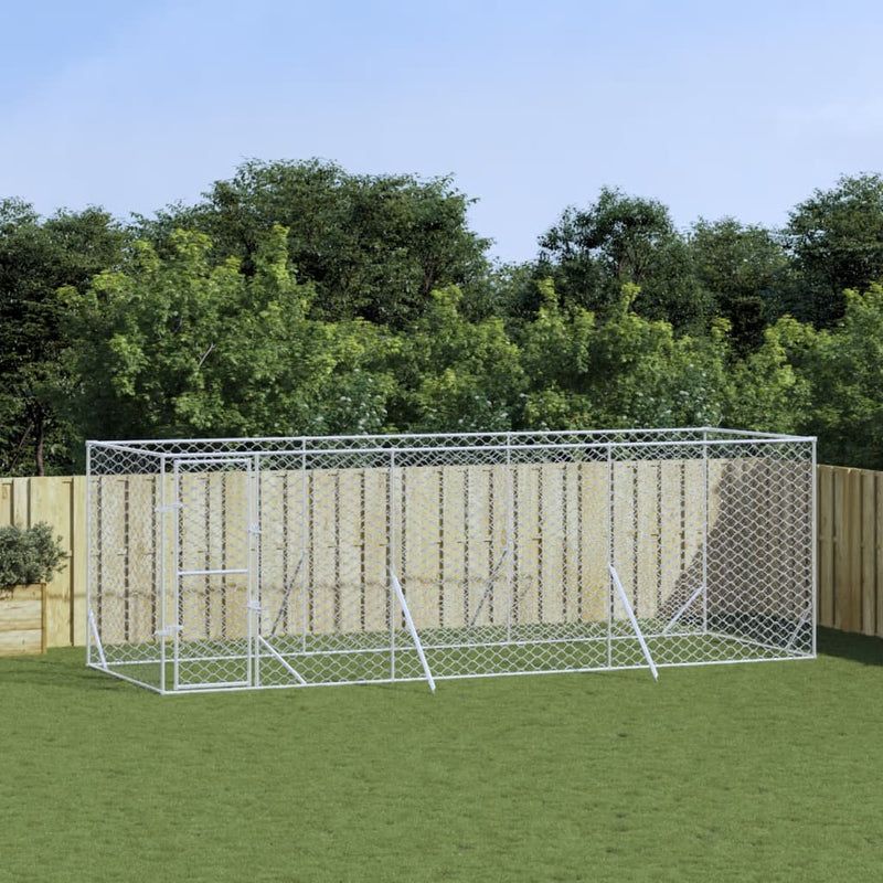 Load image into Gallery viewer, VidaXL Hondenkennel voor buiten 6x2x2 m gegalvaniseerd staal zilver
