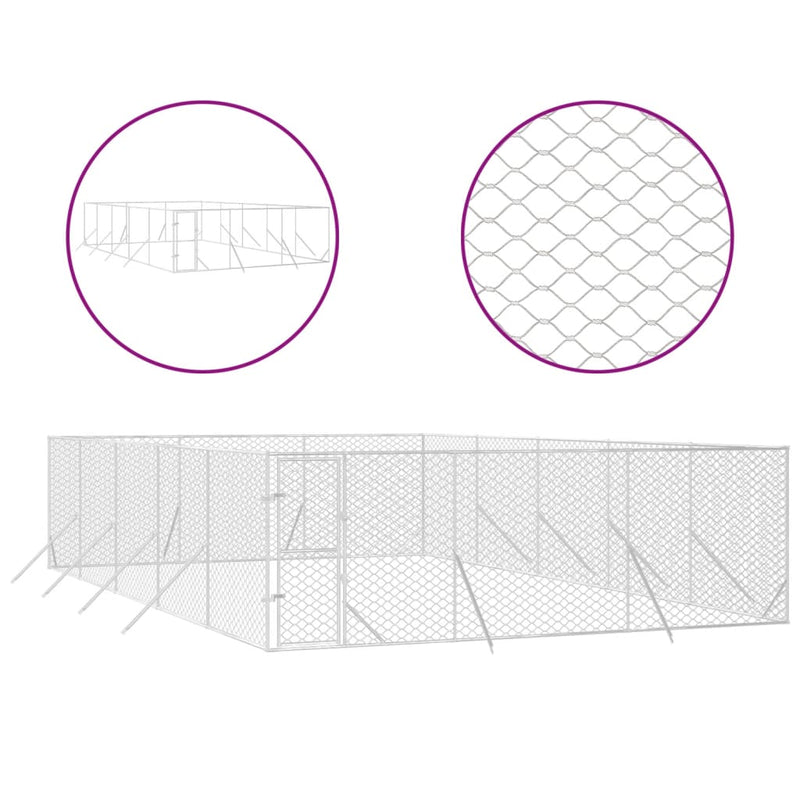 Load image into Gallery viewer, VidaXL Hondenkennel voor buiten 6x10x2 m gegalvaniseerd staal zilver
