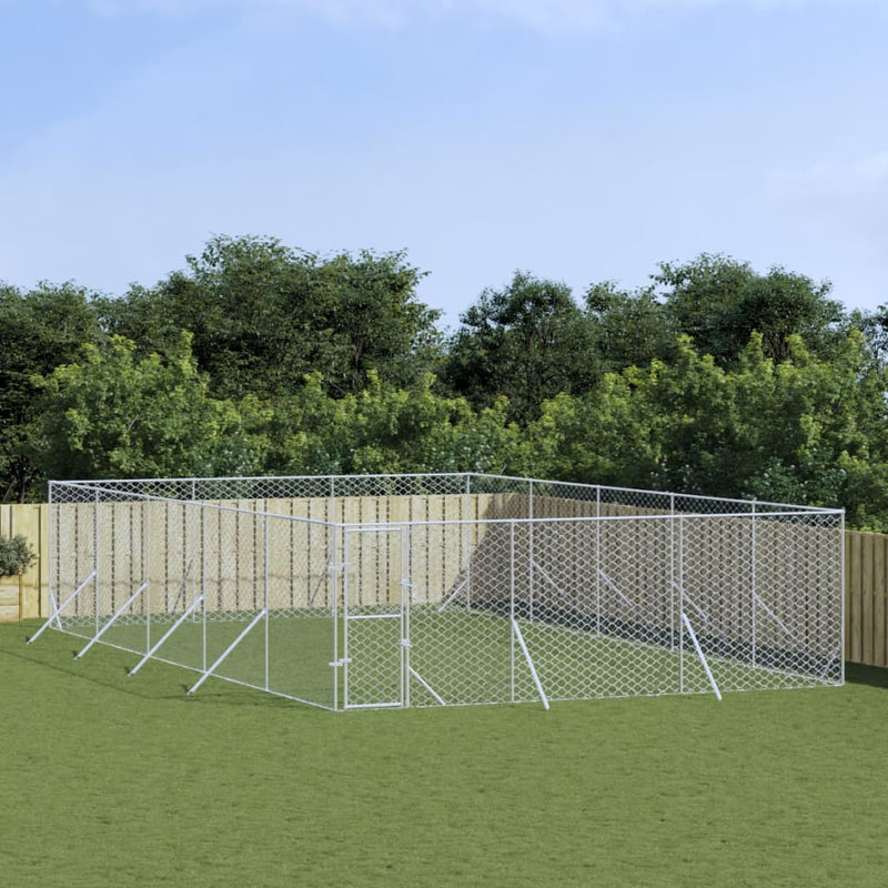 Load image into Gallery viewer, VidaXL Hondenkennel voor buiten 6x10x2 m gegalvaniseerd staal zilver
