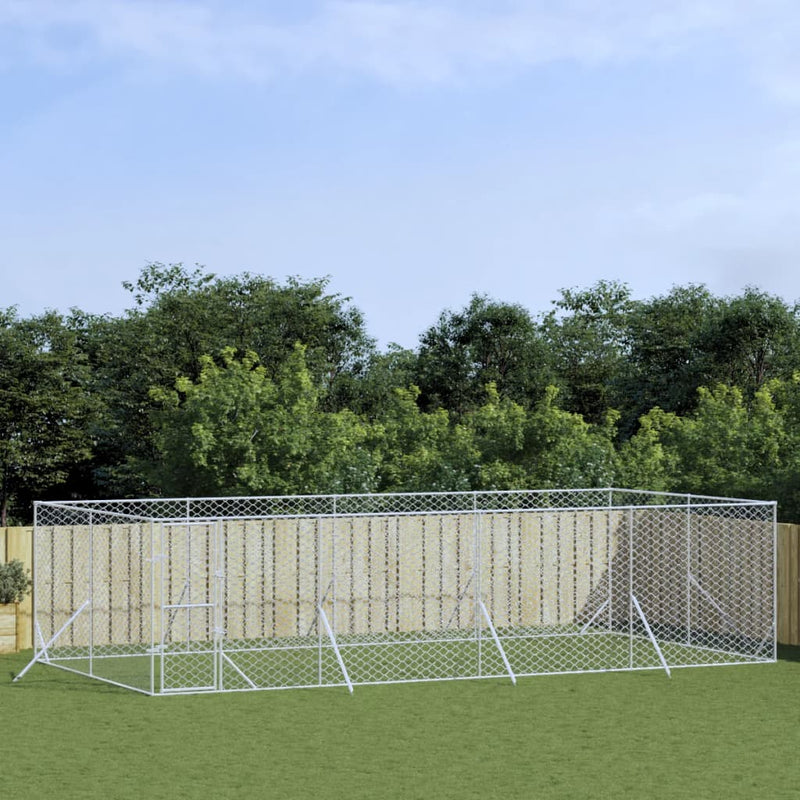 Load image into Gallery viewer, VidaXL Hondenkennel voor buiten 8x4x2 m gegalvaniseerd staal zilver
