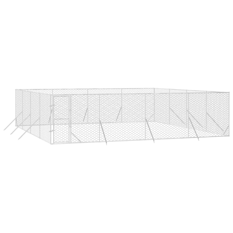 Load image into Gallery viewer, VidaXL Hondenkennel voor buiten 8x8x2 m gegalvaniseerd staal zilver
