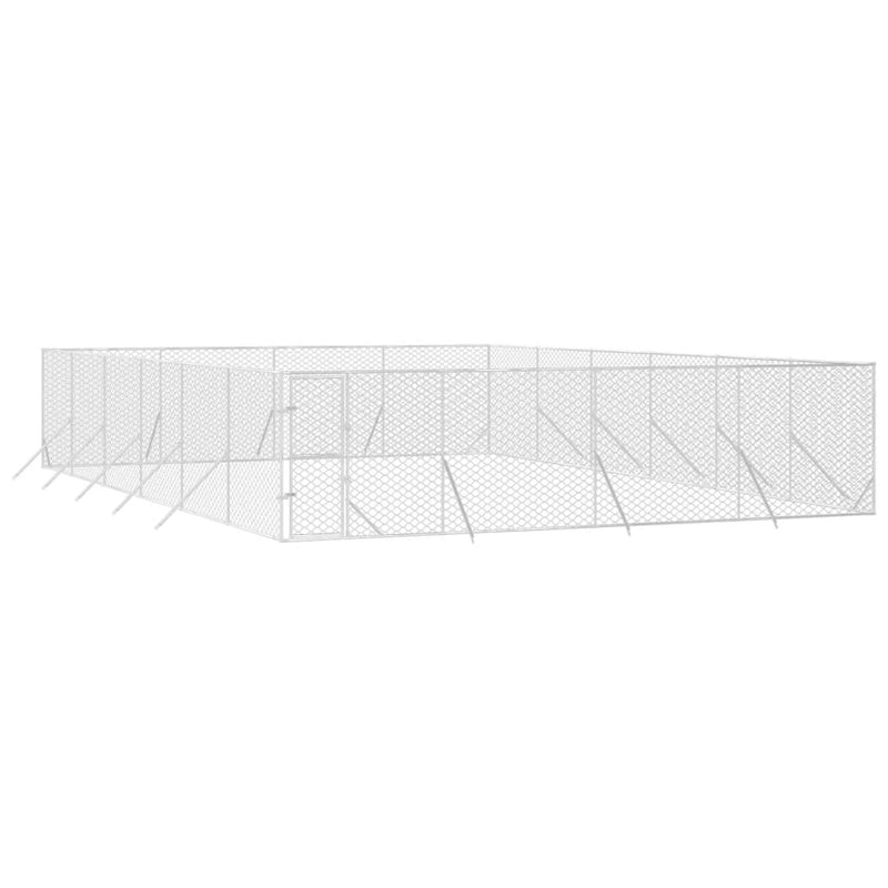 Load image into Gallery viewer, VidaXL Hondenkennel voor buiten 8x12x2 m gegalvaniseerd staal zilver
