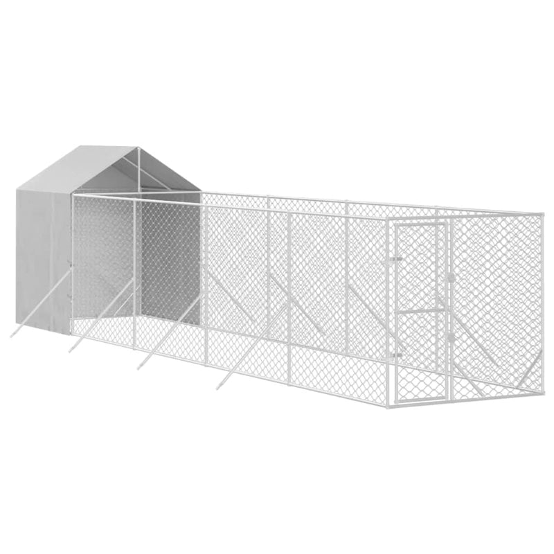 Load image into Gallery viewer, VidaXL Hondenkennel met dak 2x10x2,5 m gegalvaniseerd staal zilver
