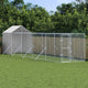 VidaXL Hondenkennel met dak 2x10x2,5 m gegalvaniseerd staal zilver