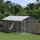 VidaXL Hondenkennel met dak 3x7,5x2,5 m gegalvaniseerd staal zilver