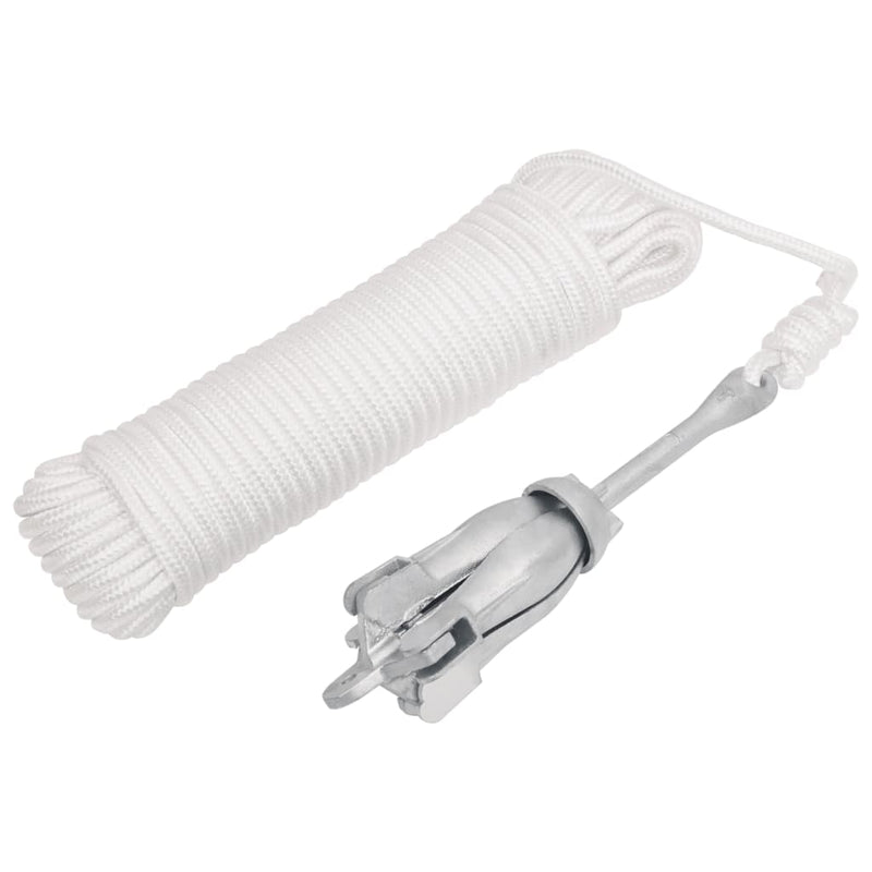 Load image into Gallery viewer, Vidaxl anker met touw inklapbaar 1,5 kg smeedijzer zilverkleurig
