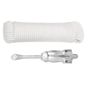 Vidaxl anker met touw inklapbaar 2,5 kg smeedijzer zilverkleurig