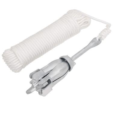 Vidaxl anker met touw inklapbaar 3,2 kg smeedijzer zilverkleurig