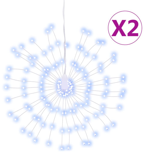 Vidaxl kerstverlichting vuurwerk 2 st 140 koudwitte led's 17 cm