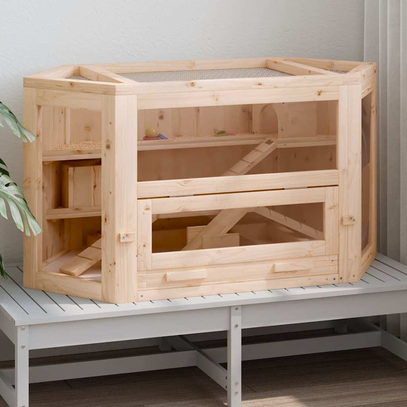 Load image into Gallery viewer, Vidaxl hamsterkooi 80x40x43 cm massief vurenhout
