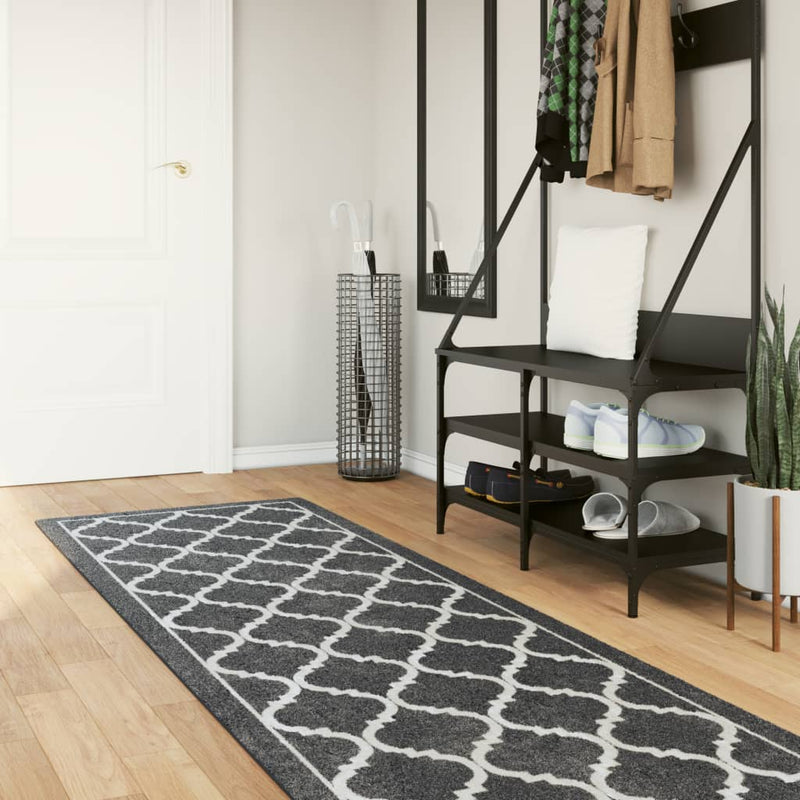 Load image into Gallery viewer, Vidaxl vloerkleed wasbaar anti-slip 80x300 cm zwart en wit
