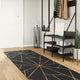 Vidaxl vloerkleed wasbaar anti-slip 80x300 cm zwart en goudkleurig