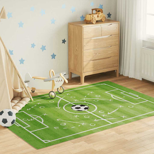Vidaxl kindervloerkleed voetbalveld wasbaar antislip 160x230 cm groen