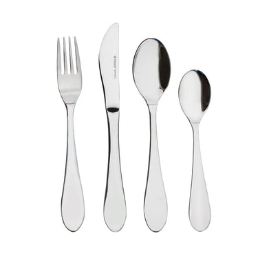 Kinderbestek - 4 delig - blanco - zilver