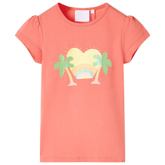 Vidaxl kindershirt 92 koraalkleurig