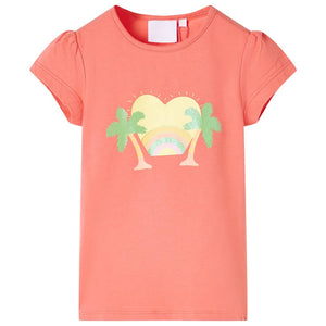 Vidaxl kindershirt 128 koraalkleurig