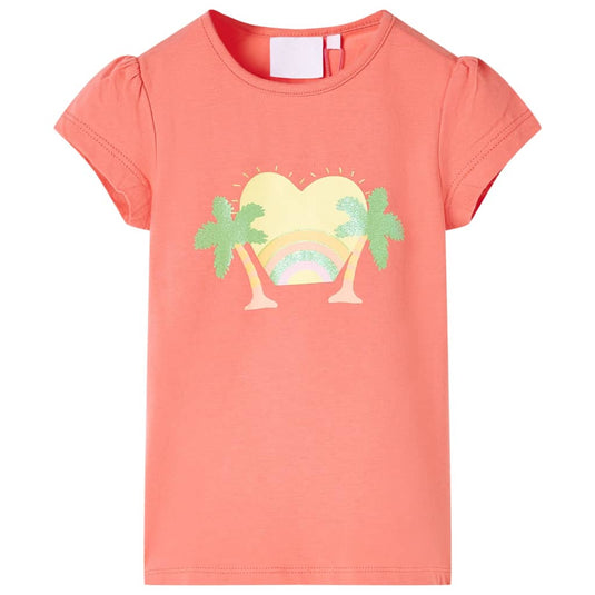 Vidaxl kindershirt 128 koraalkleurig