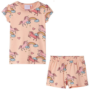 Vidaxl kinderpyjama met korte mouwen 92 lichtoranje