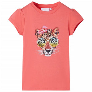 Vidaxl kindershirt 128 koraalkleurig