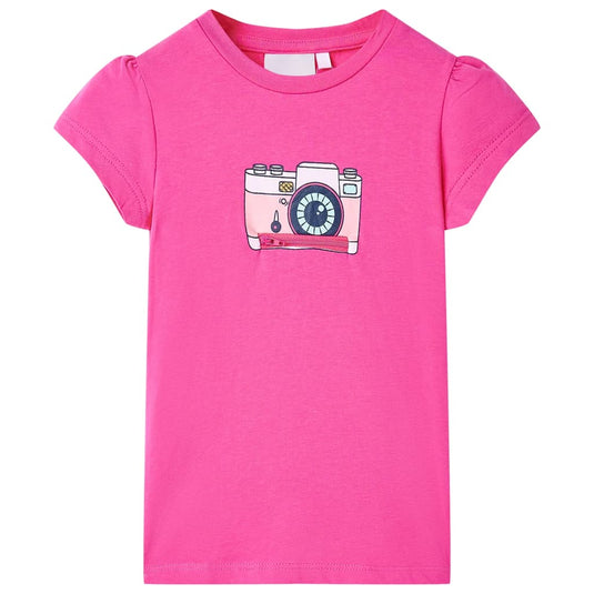 VidaXL Kindershirt 104 donkerroze
