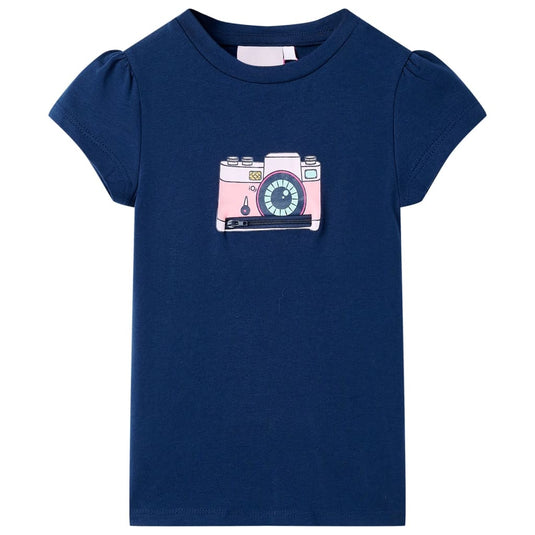 VidaXL Kindershirt 128 marineblauw