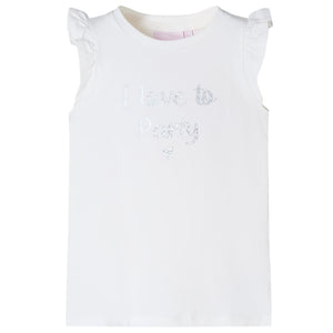 VidaXL Kindershirt met mouwen met ruches 92 wit