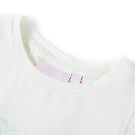VidaXL Kindershirt met mouwen met ruches 92 wit