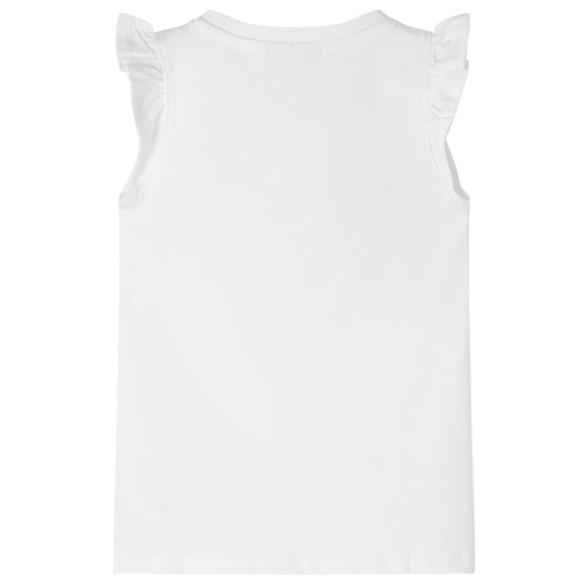 VidaXL Kindershirt met mouwen met ruches 128 wit