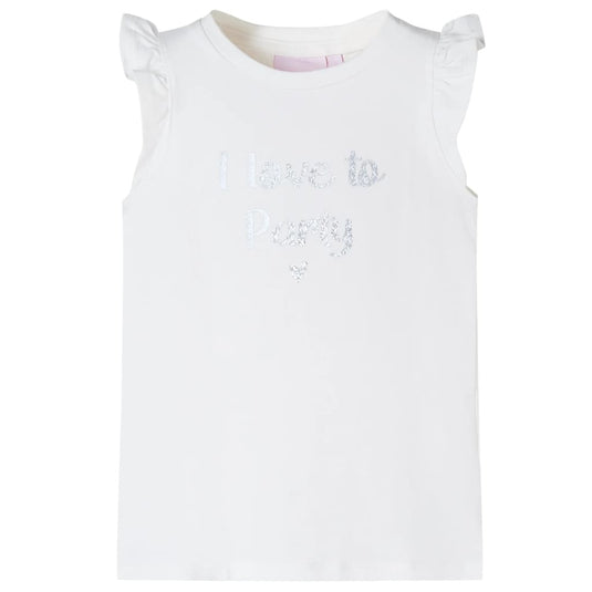 Vidaxl kindershirt met mouwen met ruches 140 wit