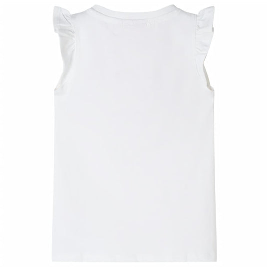 Vidaxl kindershirt met mouwen met ruches 140 wit