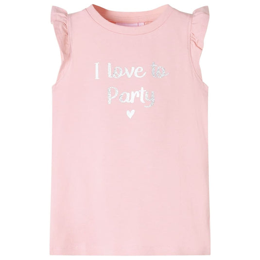 VidaXL Kindershirt met ruches aan de mouwen 128 lichtroze