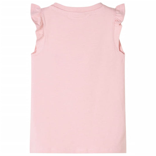 VidaXL Kindershirt met ruches aan de mouwen 140 lichtroze