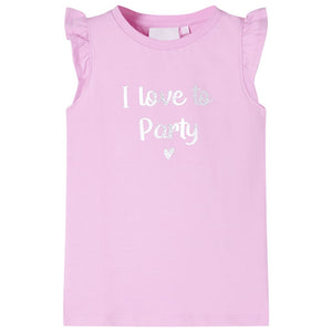 VidaXL Kindershirt met ruches aan de mouwen 92 lila