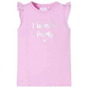 Vidaxl kindershirt met ruches aan de mouwen 128 lila