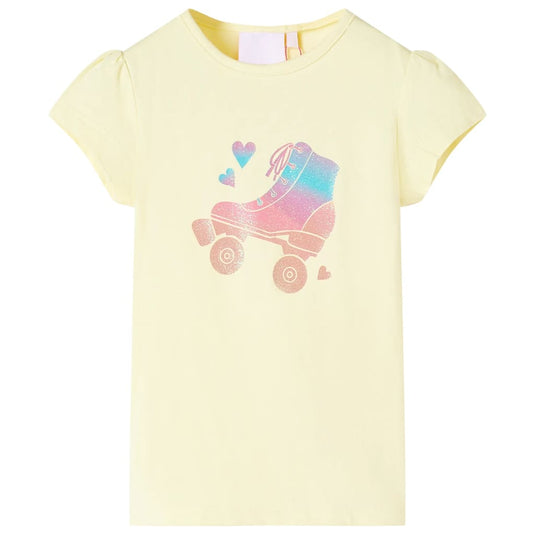Vidaxl kindershirt 128 zachtgeel