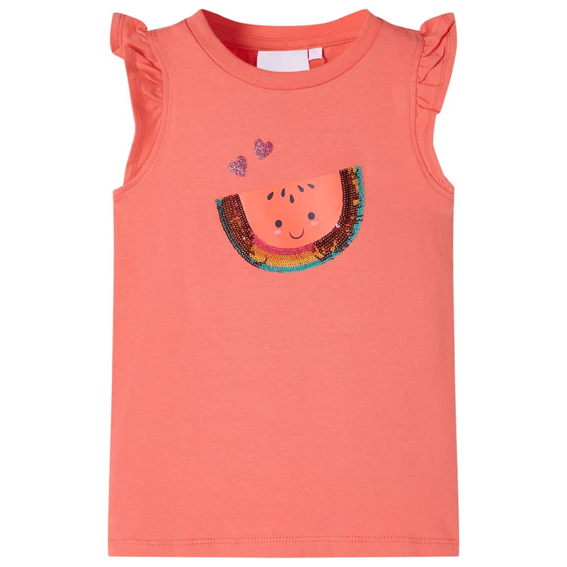 ギャラリービューアに画像をロードする, Vidaxl kindershirt met ruches aan de mouwen 140 koraalkleurig

