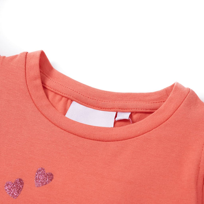 ギャラリービューアに画像をロードする, Vidaxl kindershirt met ruches aan de mouwen 140 koraalkleurig
