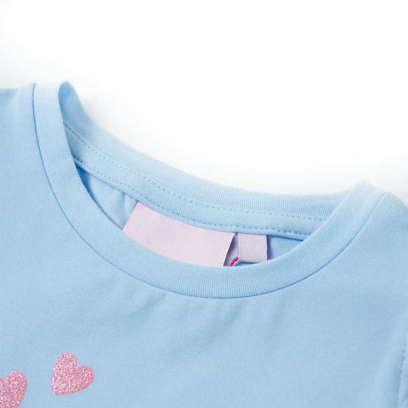 Load image into Gallery viewer, VidaXL Kindershirt met ruches aan de mouwen 128 lichtblauw
