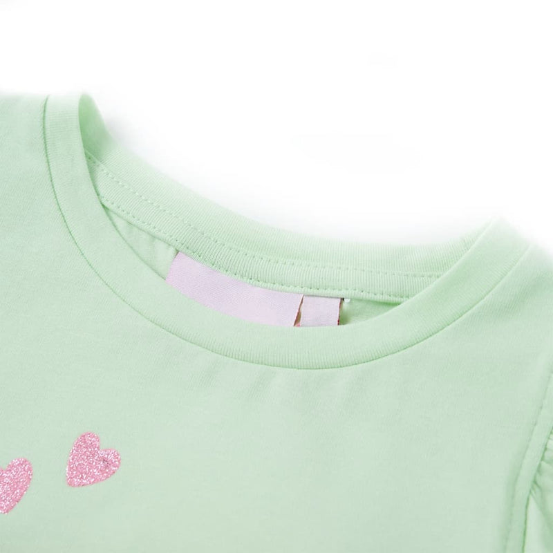 Load image into Gallery viewer, Vidaxl kindershirt met ruches aan de mouwen 116 zachtgroen
