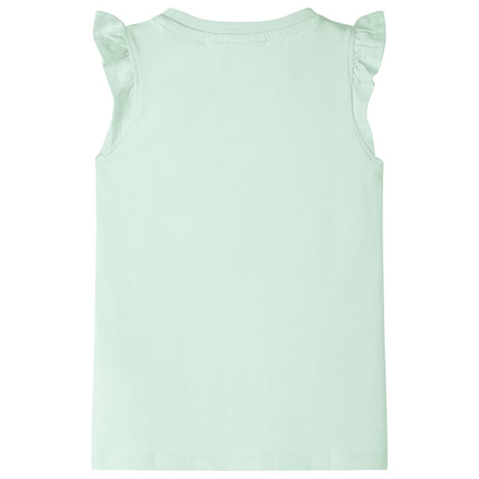 VidaXL Kindershirt met ruches aan de mouwen 140 zachtgroen