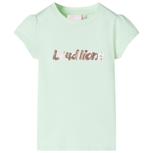 VidaXL Kindershirt met kapmouwen 116 zachtgroen