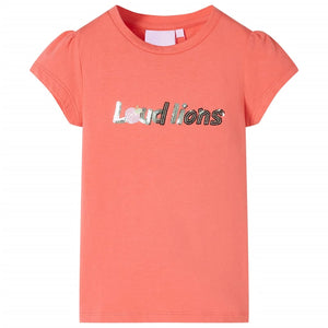 VidaXL Kindershirt met kapmouwen 104 koraalkleurig