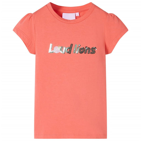 VidaXL Kindershirt met kapmouwen 104 koraalkleurig