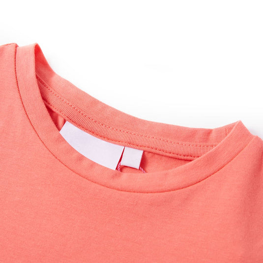 VidaXL Kindershirt met kapmouwen 104 koraalkleurig